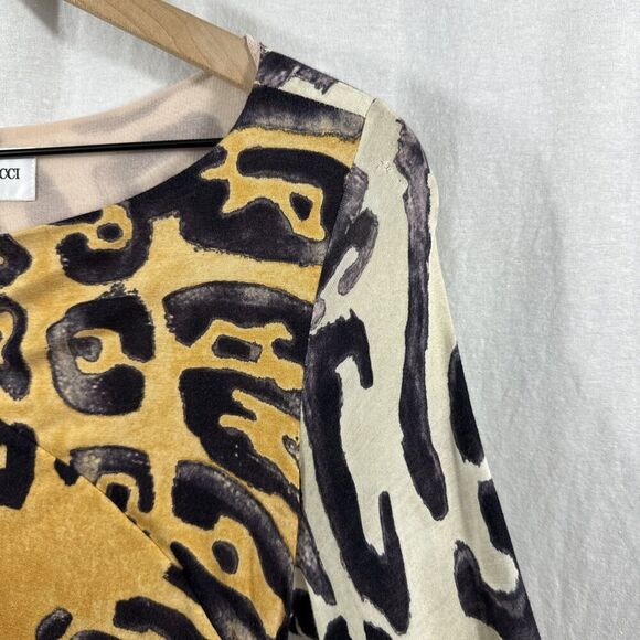 Emilio Pucci Animal Print Long Sleeve Dress - Black and Gold - Picture 9 of 16